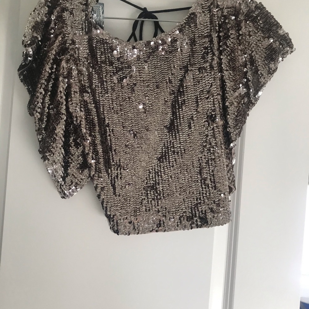 Free People silver sequence backless top - Picture 7 of 7
